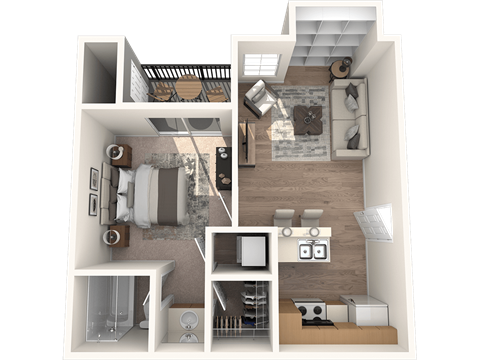1 bed 1 bathroom Valley Floor Plan 1 bed 1 bathroom Valley Floor Plan  | Village Oaks at Village Oaks Apartments, Austin, TX, 78759